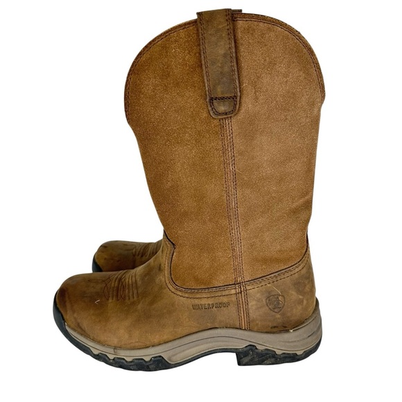 Ariat Terrain pull on waterproof Dark Brown Leather Boots - Picture 3 of 6